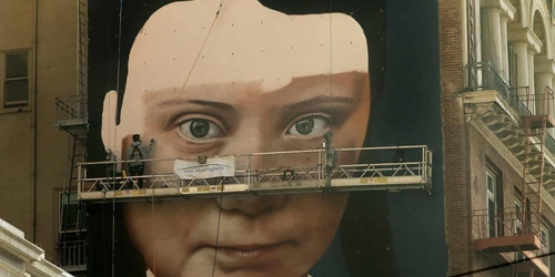 В Сан-Франциско появилось огромное граффити с Гретой Тунберг