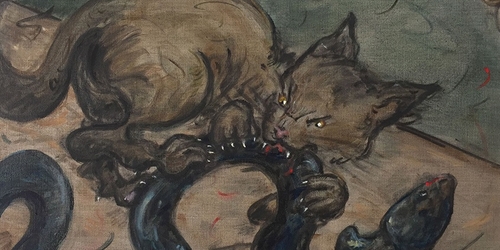 Галерея Гагосяна представила выставку картин, которые могут напугать зрителя