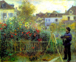 Живопись | Пьер Огюст Ренуар | Клод Моне, работающий в своем саду, 1873