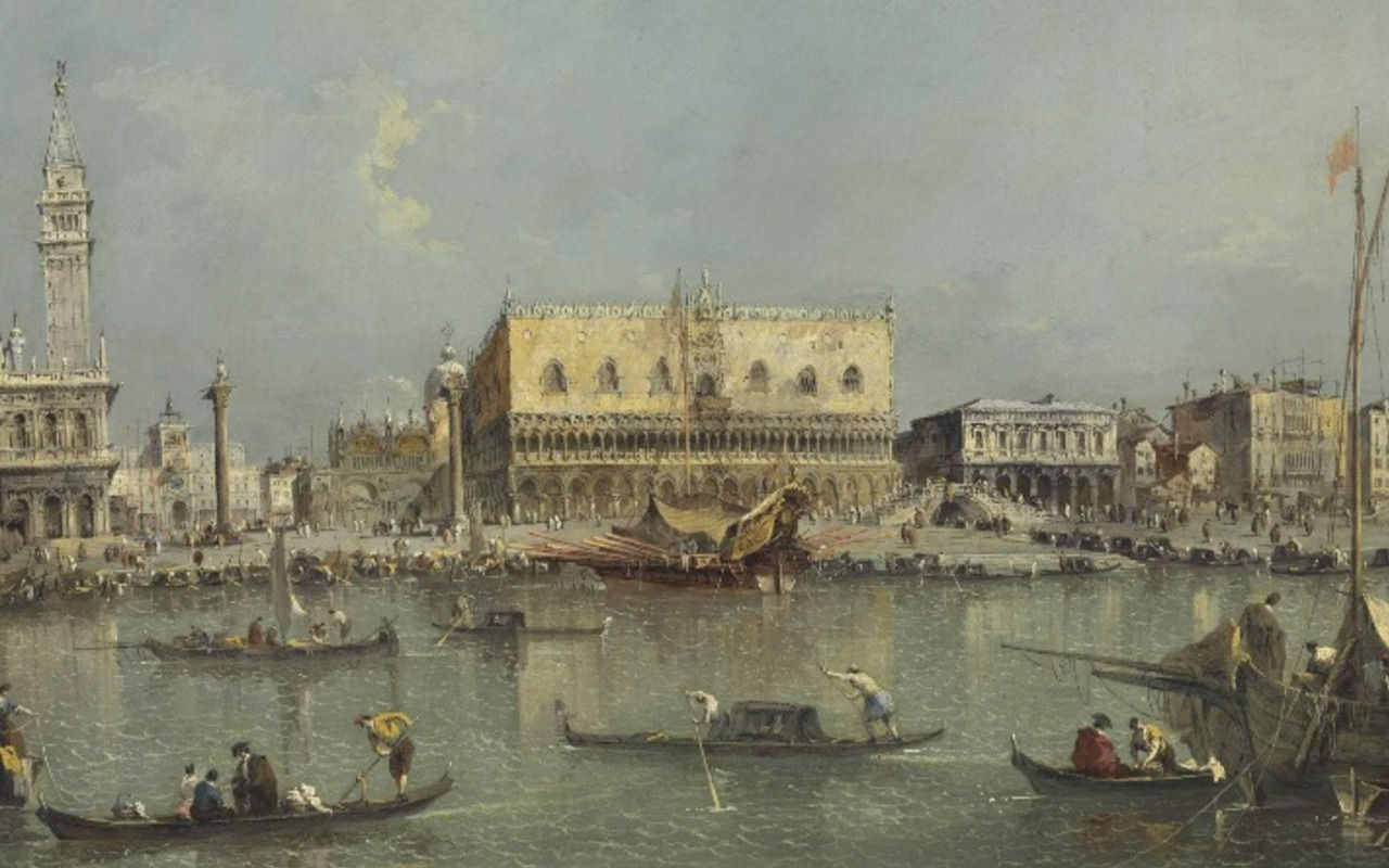 Francesco Guardi (Венеция залив Сан-Марко. Пьяцетта и Дворец дожей)
