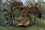 Живопись | Анри Руссо | Голодный лев бросается на антилопу, 1905