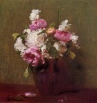 Живопись | Анри Фантен-Латур | White Peonies and Roses, Narcissus