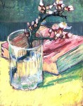 Живопись | Винсент ван Гог | Ветвь цветущего миндаля в вазе и книга. Март, 1888