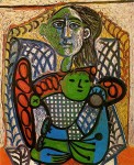 Живопись | Пабло Пикассо | Claude in the arms of his mother, 1948