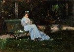 Живопись | Криштиану Банти | Алаида Банти в саду, 1870