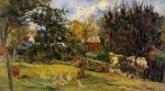 Живопись | Поль Гоген | Geese in the meadow, 1885