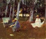 Живопись | Джон Сингер Сарджент | Claude Monet Painting by the Edge of a Wood, 1885