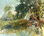 Живопись | Джулиан Олден Уир | Landscape with Seated Figure