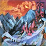 Живопись | Эрнст Людвиг Кирхнер | Зимний пейзаж в лунном свете, 1919