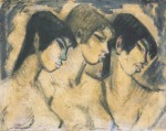 Живопись | Отто Мюллер | Три девушки в профиль, 1918