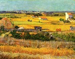 Живопись | Винсент ван Гог | Урожай в Ла Кро, и Монмажур на заднем плане, 1888
