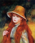 Живопись | Пьер Огюст Ренуар | Девушка в соломенной шляпке, 1884