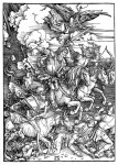 Живопись | Альбрехт Дюрер | Четыре Всадника Апокалипсиса, Смерть, Голод, Мор и Война, 1498