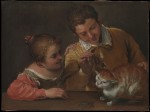 Живопись | Аннибале Карраччи | Двое детей играют с котом, 1590