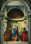 Живопись | Джованни Беллини | Мадонна на троне со святыми Петром, Екатериной, Лючией и Иеронимом, 1505