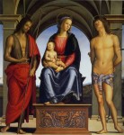 Живопись | Перуджино | Мадонна И Младенец Со Св. Иоанном Крестителем И Св. Себастьяном, 1493