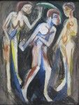 Живопись | Эрнст Людвиг Кирхнер | Танец между двумя женщинами, 1915