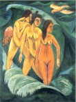 Живопись | Эрнст Людвиг Кирхнер | Три купальщицы, 1913