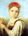 Живопись | Алексей Венецианов | Крестьянская девушка с серпом во ржи, 1820-е