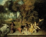 Живопись | Жан Антуан Ватто | Общество в парке, 1718-19