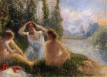 Живопись | Камиль Писсарро | Купальщицы на берегу реки, 1901