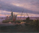Живопись | Каспар Давид Фридрих | Корабли вечером в порту, 1828