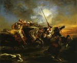 Живопись | Эжен Делакруа | Марокканские всадники в бою, 1832