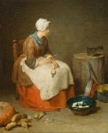 Живопись | Жан-Батист Симеон Шарден | Девушка за чисткой овощей, 1738-40