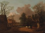 Живопись | Томас Гейнсборо | Пейзаж с дояркой, 1754-56