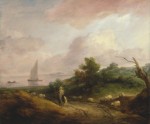 Живопись | Томас Гейнсборо | Прибрежный пейзаж с пастухом и стадом, 1783-84