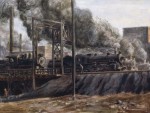 Живопись | Реджинальд Марш | Locomotives, Jersey City, 1934