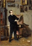Живопись | Джованни Болдини | Автопортрет во время разглядывания картины, 1865