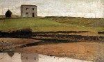 Живопись | Джузеппе Аббати | Дом у реки, 1868