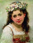 Живопись | Константин Маковский | Головка девочки, 1889