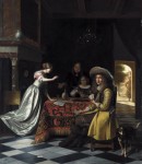 Живопись | Питер де Хох | Игроки в карты за столом, 1672