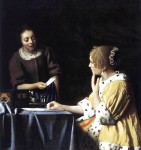 Живопись | Ян Вермеер | Госпожа и служанка с письмом, 1667