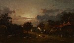 Живопись | Жюль Дюпре | Сцена в деревне. Закат, 1870