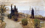 Живопись | Исаак Левитан | Садик в Ялте. Кипарисы, 1886