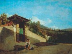 Живопись | Серафино де Тиволи | Крыльцо тосканского дома, недалеко от Флоренции, 1861