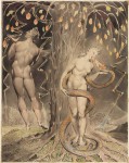 Иллюстрация | Уильям Блейк | Джон Мильтон | «Потерянный раи» | Искушение и грехопадение Евы, 1808