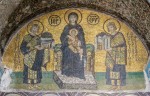 Мозаика | Собор Святой Софии | Императоры Константин и Юстиниан перед Богородицей