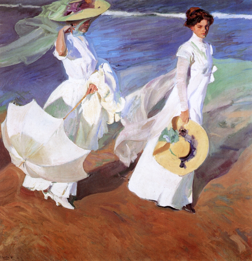 Живопись Хоакин Соролья-и-Бастида Прогулка по берегу моря, 1909. 