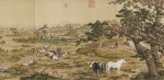 Живопись | Джузеппе Кастильоне (Лан Шинин) | Сто благородных скакунов, 1723-28 (Фрагмент)