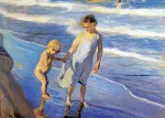 Живопись | Хоакин Соролья-и-Бастида | Валенсия, две девочки на пляже, 1904