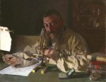 Живопись | Хоакин Соролья-и-Бастида | Портрет доктора Симарро с микроскопом, 1897