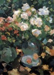 Живопись | Константин Коровин | Розы в голубых кувшинах, 1917