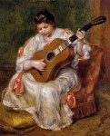 Живопись | Пьер Огюст Ренуар | Женщина, играющая на гитаре, 1896