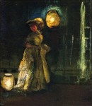 Живопись | Эверетт Шинн | Girl with Japanese Lanterns, 1912