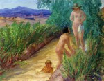 Живопись | Джон Френч Слоун | Bathers in the Acequia Madre, 1926