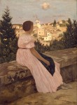 Живопись | Фредерик Базиль | The Pink Dress, 1864